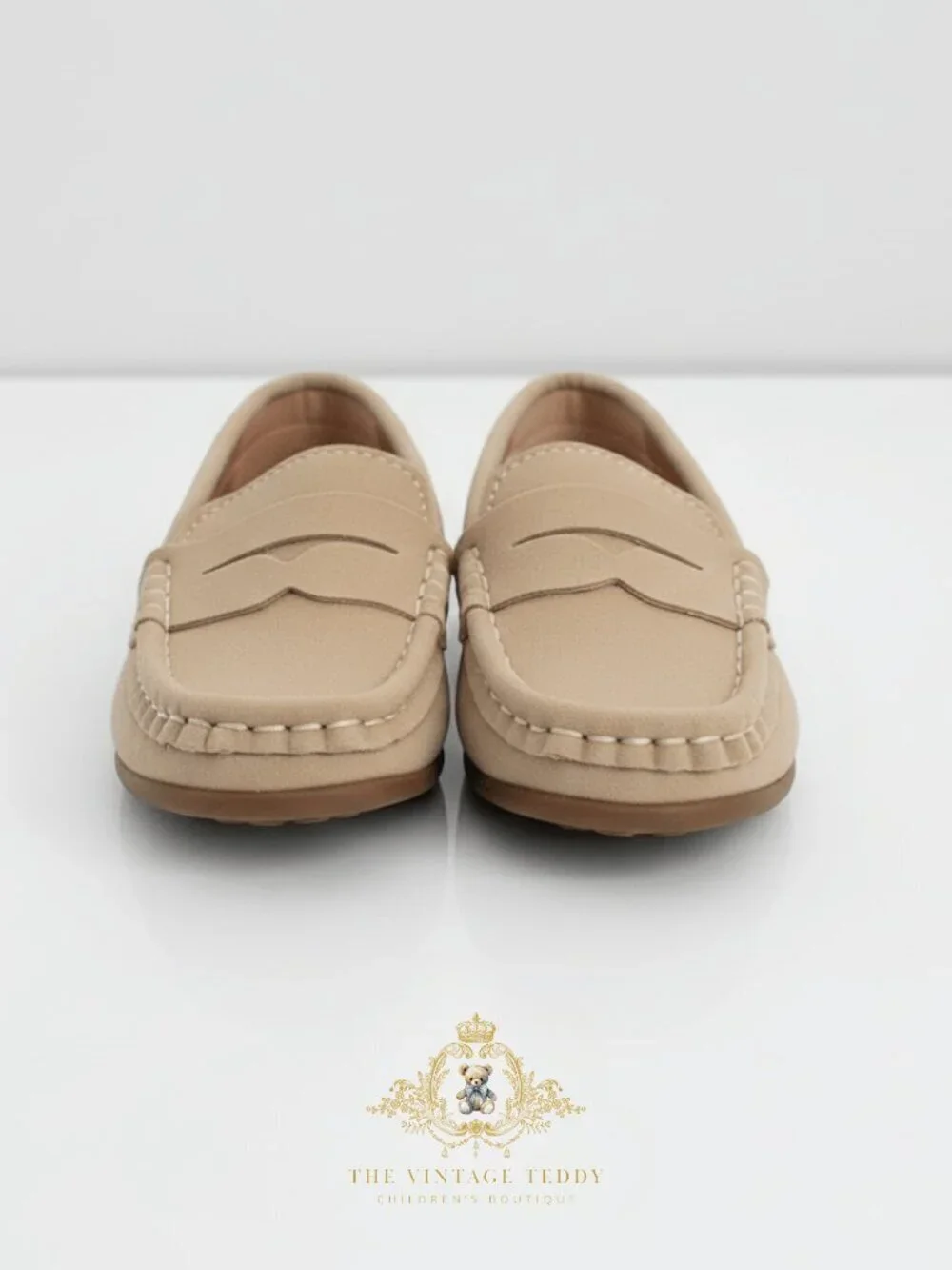 NWT Handsome Boys Vintage Style Classic Loafers Cute Children's Shoes Tan 13.5